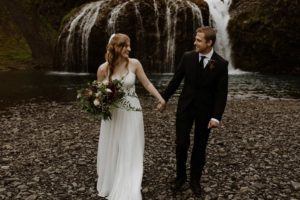 waterfall wedding in Iceland