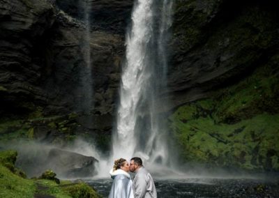 first kiss in front of the secret waterfall